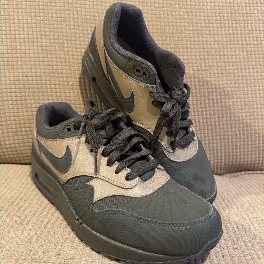 Nike Green and Tan Sneakers with Classic Silhouette